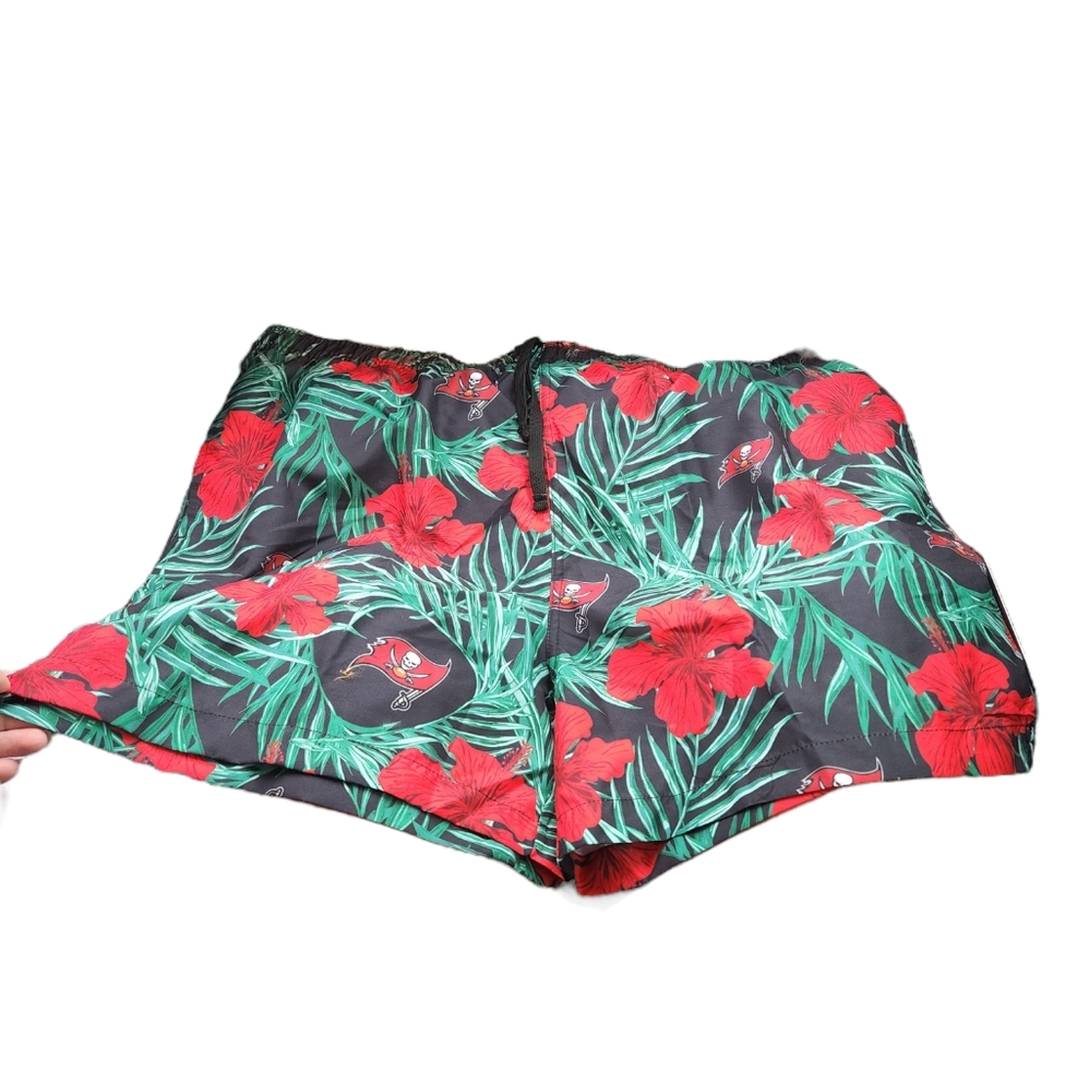 Tampa Bay Buccaneers Floral Hawaiian Swim Trunks